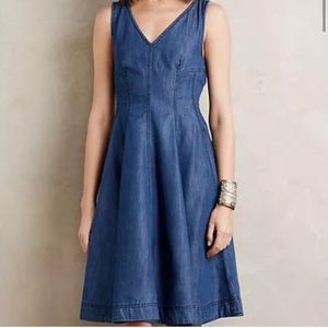 Anthropologie Holding Horses Denim A-line Dress